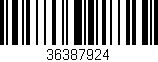 Código de barras (EAN, GTIN, SKU, ISBN): '36387924'