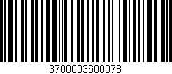 Código de barras (EAN, GTIN, SKU, ISBN): '3700603600078'