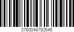 Código de barras (EAN, GTIN, SKU, ISBN): '3760048792646'