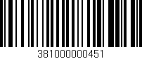 Código de barras (EAN, GTIN, SKU, ISBN): '381000000451'