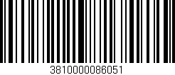 Código de barras (EAN, GTIN, SKU, ISBN): '3810000086051'
