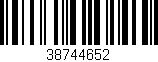 Código de barras (EAN, GTIN, SKU, ISBN): '38744652'