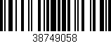Código de barras (EAN, GTIN, SKU, ISBN): '38749058'