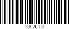 Código de barras (EAN, GTIN, SKU, ISBN): '38920.03'