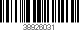 Código de barras (EAN, GTIN, SKU, ISBN): '38926031'