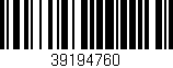 Código de barras (EAN, GTIN, SKU, ISBN): '39194760'
