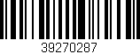 Código de barras (EAN, GTIN, SKU, ISBN): '39270287'