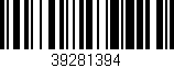Código de barras (EAN, GTIN, SKU, ISBN): '39281394'