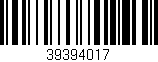 Código de barras (EAN, GTIN, SKU, ISBN): '39394017'