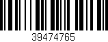 Código de barras (EAN, GTIN, SKU, ISBN): '39474765'
