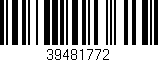 Código de barras (EAN, GTIN, SKU, ISBN): '39481772'