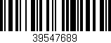 Código de barras (EAN, GTIN, SKU, ISBN): '39547689'