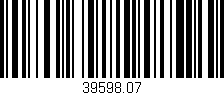 Código de barras (EAN, GTIN, SKU, ISBN): '39598.07'