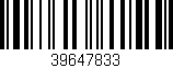 Código de barras (EAN, GTIN, SKU, ISBN): '39647833'