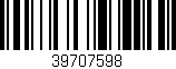 Código de barras (EAN, GTIN, SKU, ISBN): '39707598'