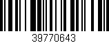 Código de barras (EAN, GTIN, SKU, ISBN): '39770643'