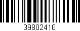 Código de barras (EAN, GTIN, SKU, ISBN): '39802410'