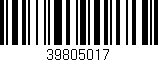 Código de barras (EAN, GTIN, SKU, ISBN): '39805017'