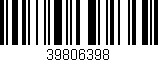 Código de barras (EAN, GTIN, SKU, ISBN): '39806398'