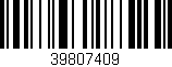 Código de barras (EAN, GTIN, SKU, ISBN): '39807409'