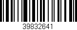 Código de barras (EAN, GTIN, SKU, ISBN): '39832641'