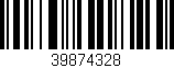 Código de barras (EAN, GTIN, SKU, ISBN): '39874328'