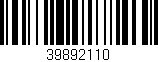 Código de barras (EAN, GTIN, SKU, ISBN): '39892110'