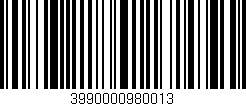Código de barras (EAN, GTIN, SKU, ISBN): '3990000980013'