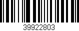 Código de barras (EAN, GTIN, SKU, ISBN): '39922803'