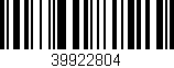 Código de barras (EAN, GTIN, SKU, ISBN): '39922804'
