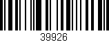 Código de barras (EAN, GTIN, SKU, ISBN): '39926'