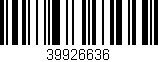 Código de barras (EAN, GTIN, SKU, ISBN): '39926636'