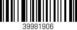 Código de barras (EAN, GTIN, SKU, ISBN): '39981906'