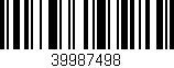 Código de barras (EAN, GTIN, SKU, ISBN): '39987498'