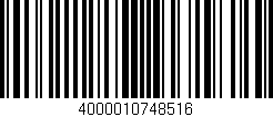 Código de barras (EAN, GTIN, SKU, ISBN): '4000010748516'