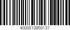 Código de barras (EAN, GTIN, SKU, ISBN): '4000010958137'