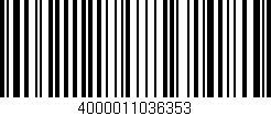 Código de barras (EAN, GTIN, SKU, ISBN): '4000011036353'