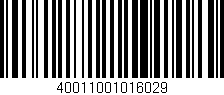 Código de barras (EAN, GTIN, SKU, ISBN): '40011001016029'