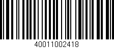 Código de barras (EAN, GTIN, SKU, ISBN): '40011002418'
