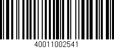 Código de barras (EAN, GTIN, SKU, ISBN): '40011002541'