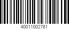 Código de barras (EAN, GTIN, SKU, ISBN): '40011002781'