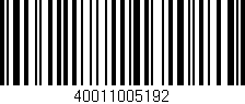 Código de barras (EAN, GTIN, SKU, ISBN): '40011005192'