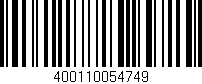 Código de barras (EAN, GTIN, SKU, ISBN): '400110054749'