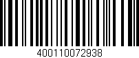 Código de barras (EAN, GTIN, SKU, ISBN): '400110072938'
