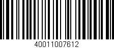 Código de barras (EAN, GTIN, SKU, ISBN): '40011007612'