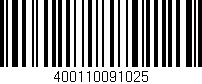 Código de barras (EAN, GTIN, SKU, ISBN): '400110091025'