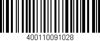Código de barras (EAN, GTIN, SKU, ISBN): '400110091028'