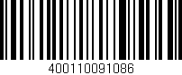 Código de barras (EAN, GTIN, SKU, ISBN): '400110091086'