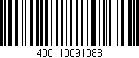 Código de barras (EAN, GTIN, SKU, ISBN): '400110091088'