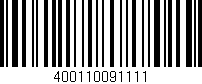 Código de barras (EAN, GTIN, SKU, ISBN): '400110091111'